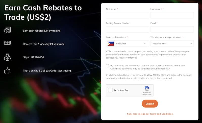 ATFX Offers Cash Rebates Up to US$10,000 for Every Lot Traded